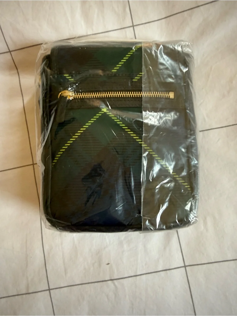 Palace P-Lux Shot Bag ‘Black Watch’ Canvas Tartan Men's FW25 Logo Travel Bag